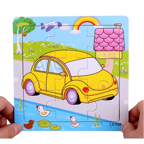 EVERY FAMILY - 24 Styles Wooden Kids Jigsaw Puzzles Toys With Animals The Car